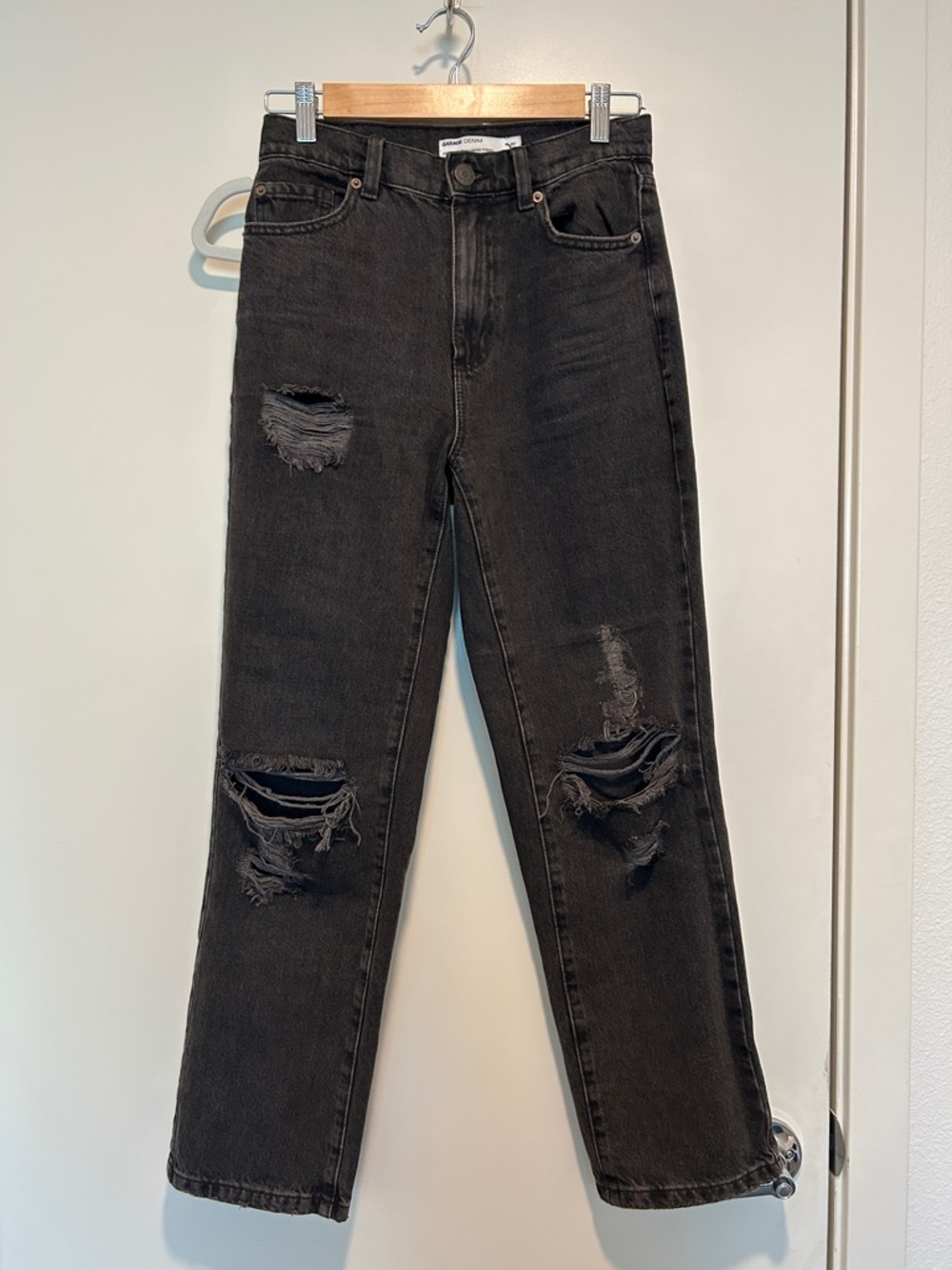 Garage High-Rise Vintage Straight Leg  Black Women's denim